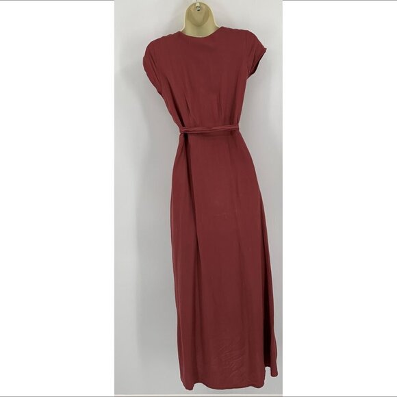 L Space Goa wrap dress swim cover-up rose pink true short sleeve maxi midi Small - Picture 4 of 5